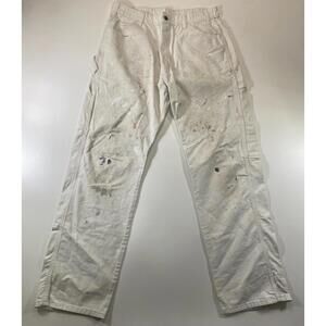 Vintage Dickies White Carpenter Pants w Paint Splatter 34